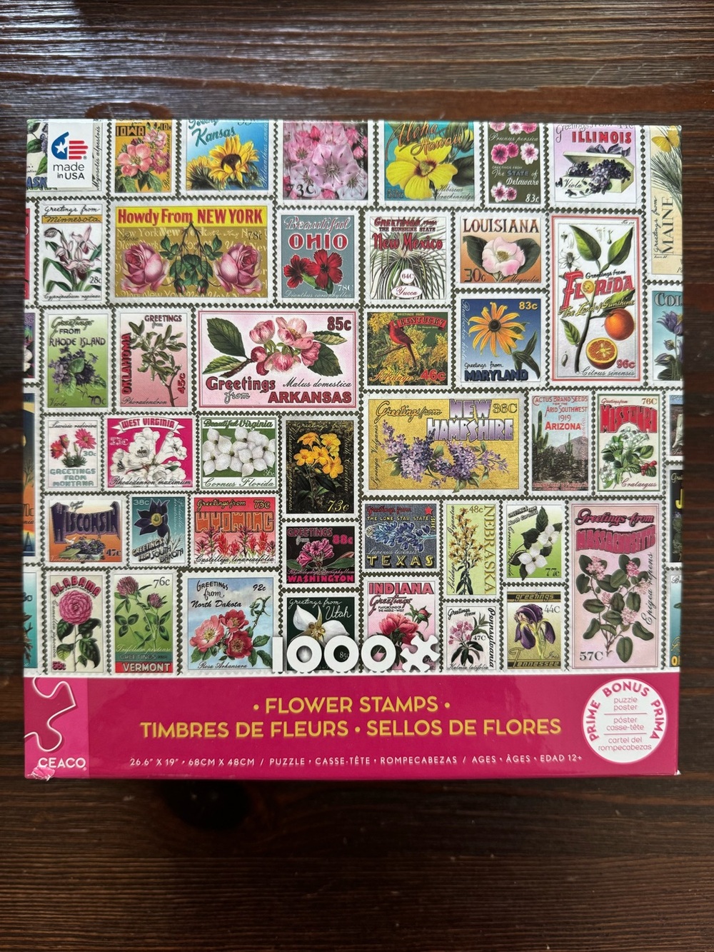 Ceaco "Flower Stamps" 1000 Piece Puzzle - Complete!